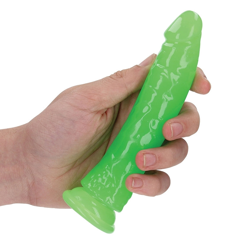 RealRock Slim Glow in the Dark Dildo-Green 6
