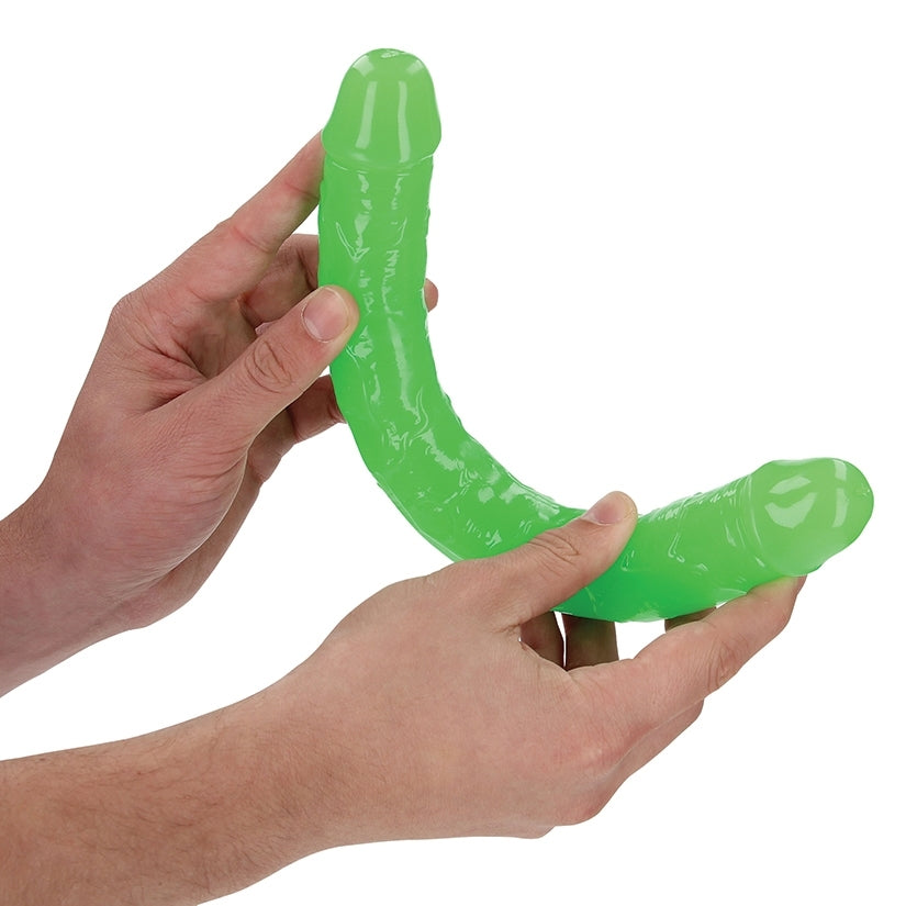 RealRock Glow in the Dark Double Dildo-Green 12