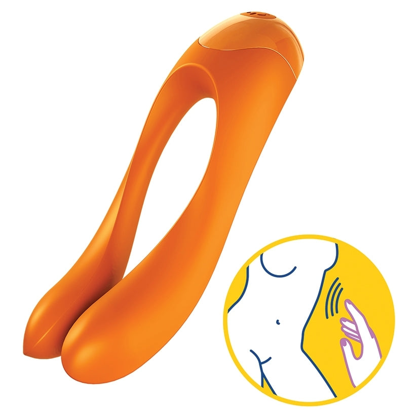 Satisfyer Candy Cane Finger Vibrator-Orange