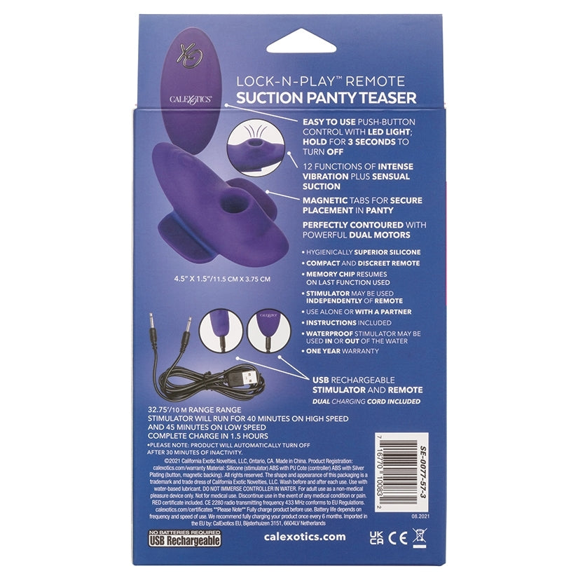 Lock N Play Remote Suction Panty Teaser
