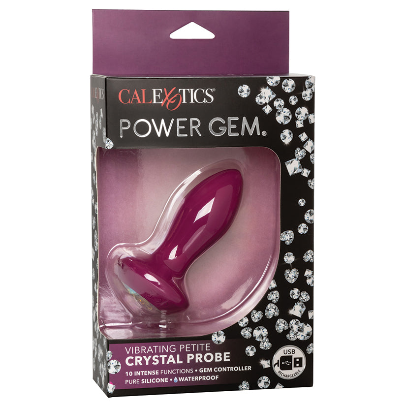 Power Gem Vibrating Petite Crystal Probe-Purple