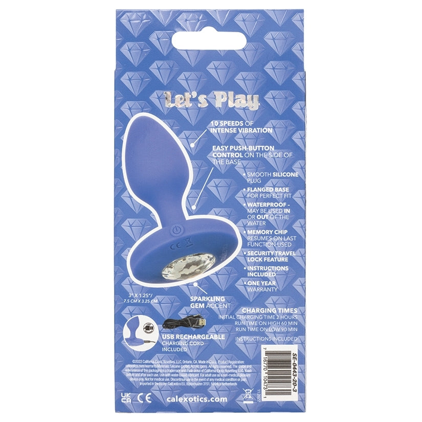 Cheeky Gems Rechargeable Vibrating Probe-Blue Medium