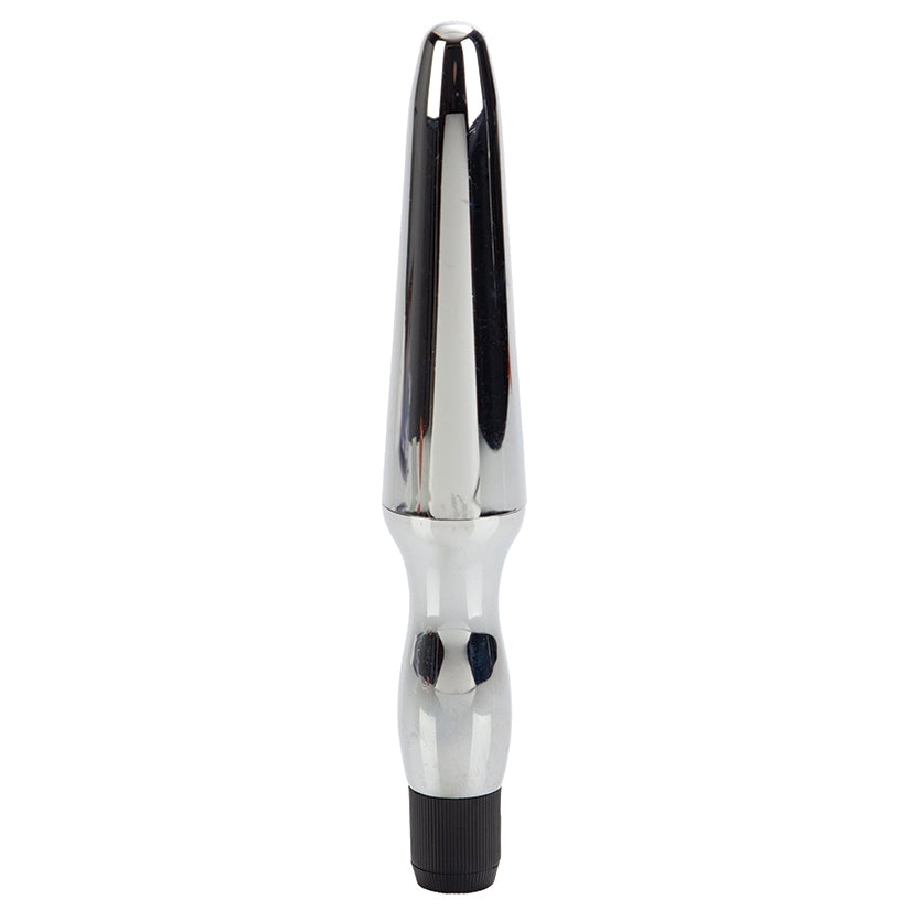 Vibrating Waterproof Anal Probe-Silver 6.5