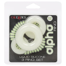 Load image into Gallery viewer, Alpha Glow-In-The-Dark Liquid Silicone 3 Ring Set
