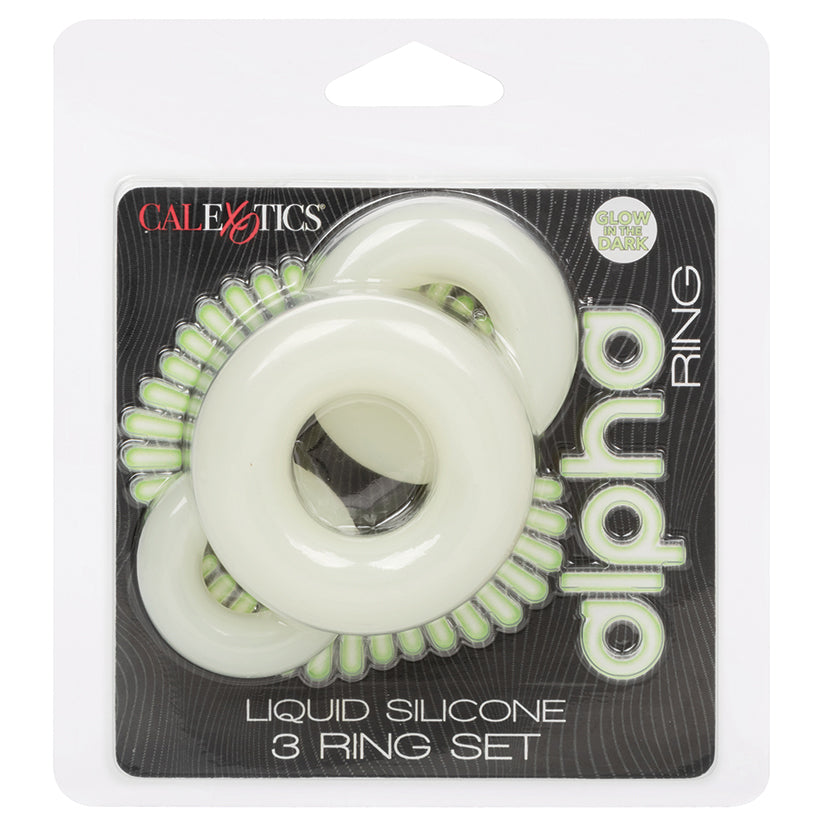 Alpha Glow-In-The-Dark Liquid Silicone 3 Ring Set