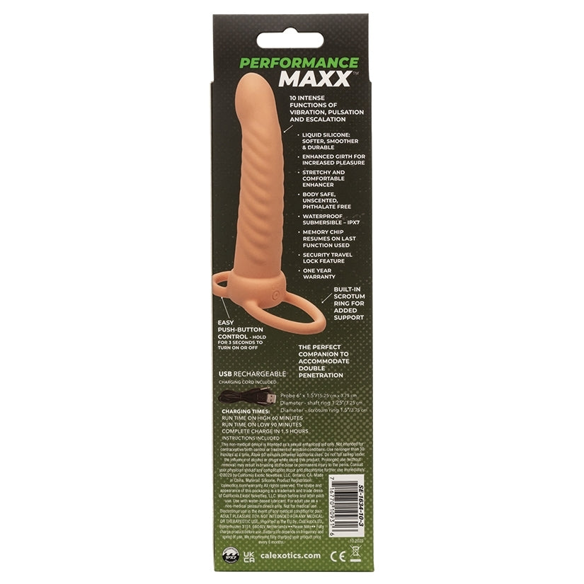 Performance Maxx Rechargeable Ribbed Dual Penetrator-Ivory