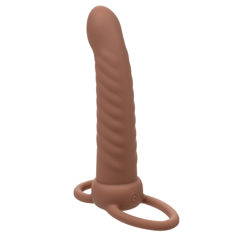 Performance Maxx Rechargeable Ribbed Dual Penetrator-Brown