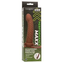 Load image into Gallery viewer, Performance Maxx Rechargeable Ribbed Dual Penetrator-Brown
