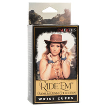 Load image into Gallery viewer, Ride &#39;Em Premium Denim Collection Wrist Cuffs
