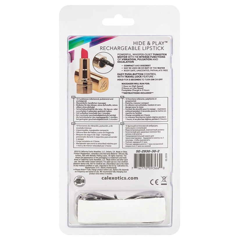 Hide & Play Rechargeable Lipstick-Red