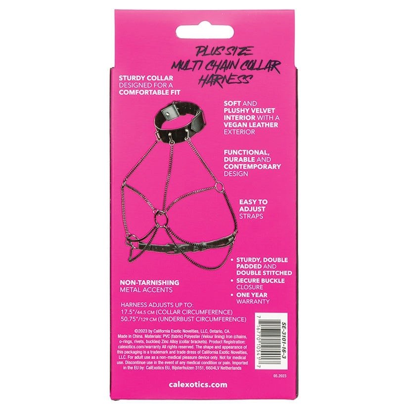 Euphoria Collection Plus Size Multi Chain Collar Harness