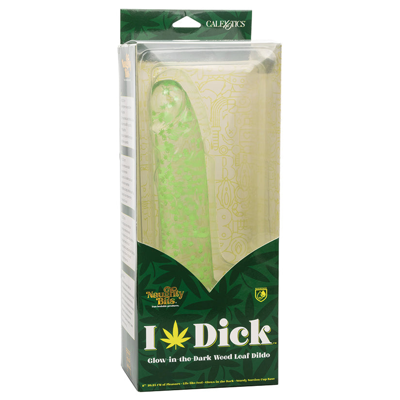 Naughty Bits I Leaf Dick Glow in The Dark Weed Leaf Dildo