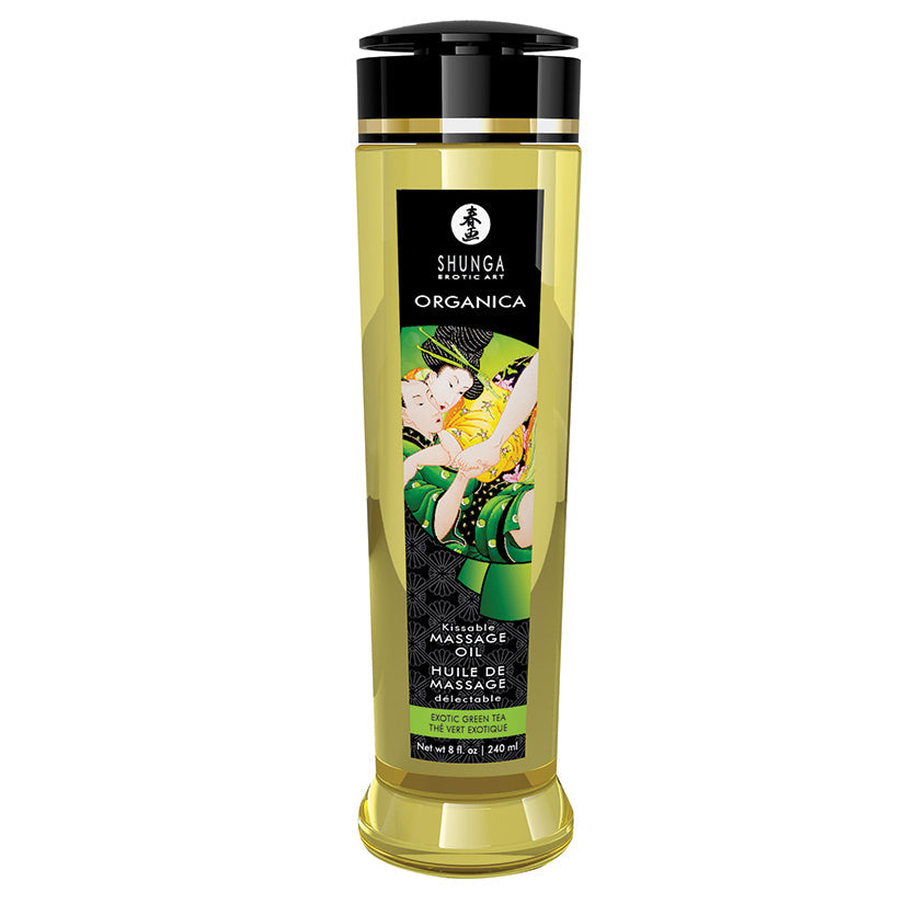 Shunga Organica Kissable Massage Oil-Exotic Green Tea 8oz