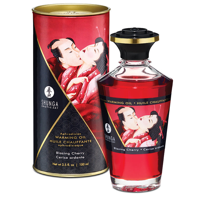 Shunga Aphrodisiac Warming Oil-Blazing Cherry 3.5oz