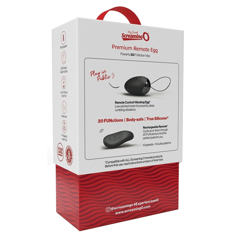 Screaming O My Secret Premium Remote Egg-Black