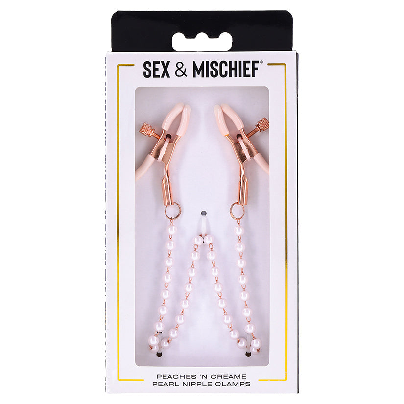 S&M Peaches On CreaMe Pearl Nipple Clamps