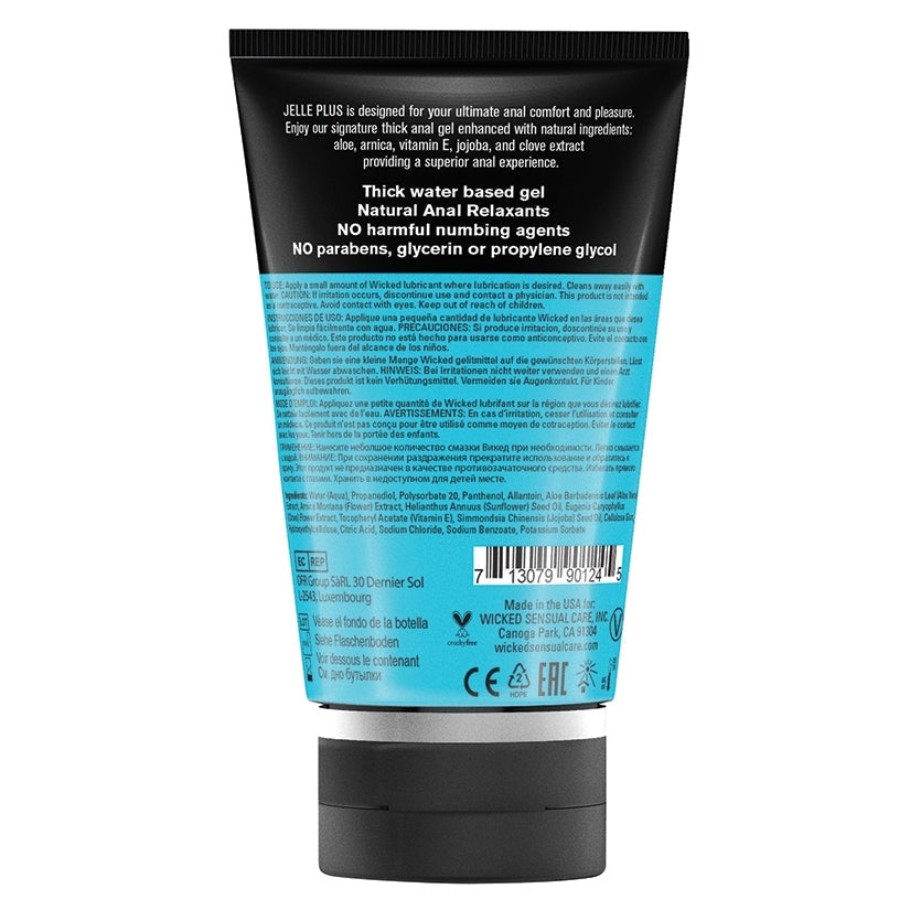 Wicked Aqua Jelle Plus Anal Lubricant with Relaxants 4oz