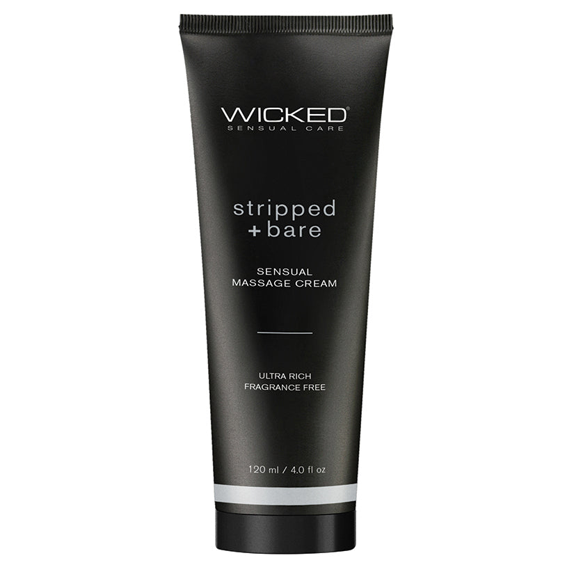 Wicked Sensual Massage Cream-Stripped + Bare Unscented 4oz