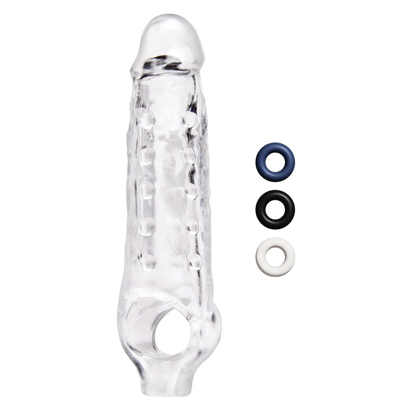 Size Up See Thru Studded Penis Extender with Ball Loop 1.5