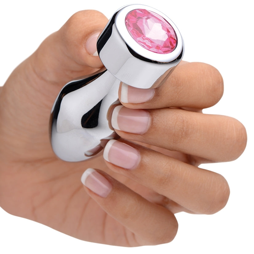 Booty Sparks Weighted Base Aluminum Plug Pink Gem-Small