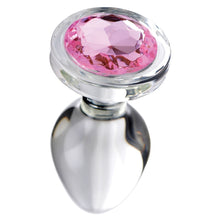 Load image into Gallery viewer, Booty Sparks Pink Gem Glass Anal Plug-Large
