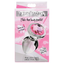 Load image into Gallery viewer, Booty Sparks Pink Gem Glass Anal Plug-Large
