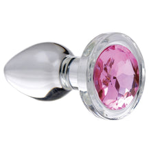 Load image into Gallery viewer, Booty Sparks Pink Gem Glass Anal Plug-Small
