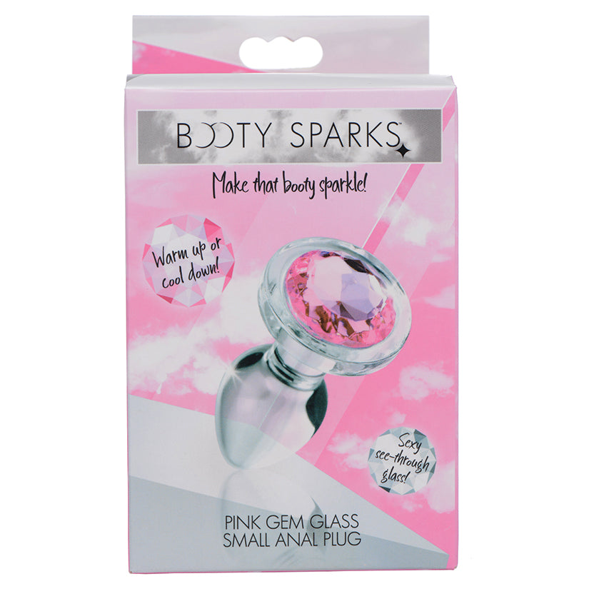 Booty Sparks Pink Gem Glass Anal Plug-Small