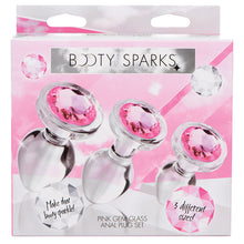 Load image into Gallery viewer, Booty Sparks Pink Gem Glass Anal Plug Set
