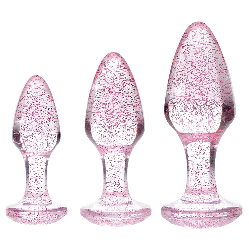 Booty Sparks Glitter Gem Anal Plug Set-Pink