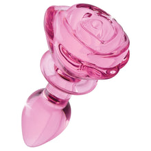 Load image into Gallery viewer, Booty Sparks Pink Rose Glass Anal Plug-Small
