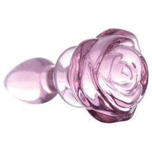 Load image into Gallery viewer, Booty Sparks Pink Rose Glass Anal Plug-Small
