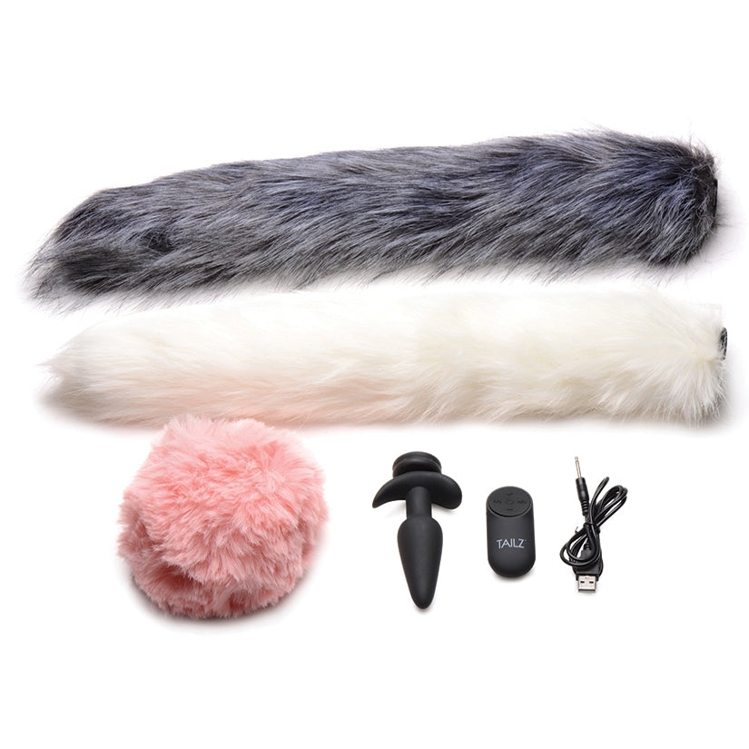 Tailz Vibrating Anal Plug & 3 Tails with Remote Control