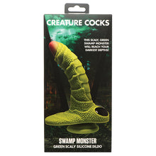 Load image into Gallery viewer, Creature Cocks Swamp Monster Green Scaly Silicone Dildo
